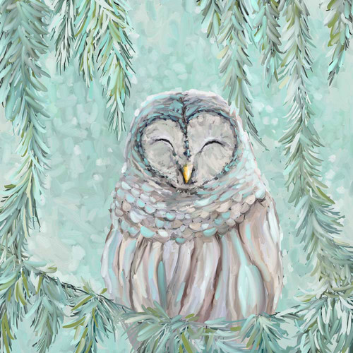 Holiday - Peace On Earth Owl Stretched Canvas Wall Art
