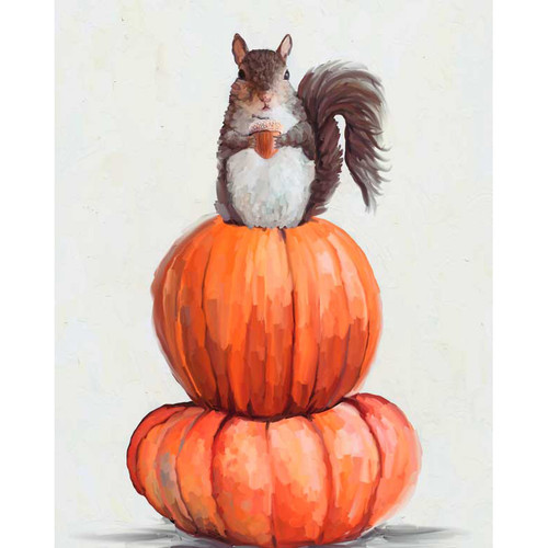 Fall - Autumn Squirrel Stretched Canvas Wall Art
