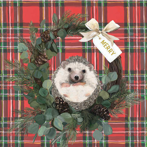 Holiday - A Very Merry Hedgehog Stretched Canvas Wall Art