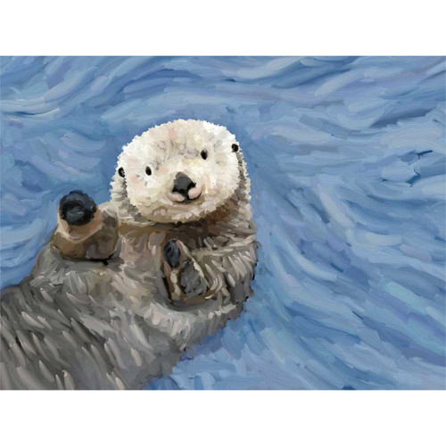 Otter Play 1 Stretched Canvas Wall Art