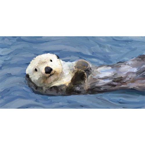 Otter Play 2 Stretched Canvas Wall Art