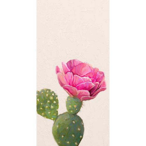 Cactus Garden - Big Bold Bloom - Narrow Stretched Canvas Wall Art