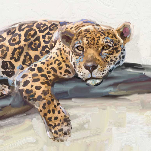 Resting Leopard Stretched Canvas Wall Art