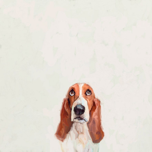 Best Friend - Things Are Looking Up Basset Stretched Canvas Wall Art