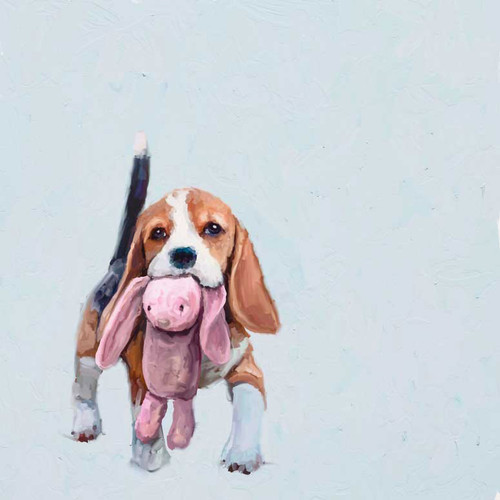 Best Friend - Beagle And Bunny Stretched Canvas Wall Art