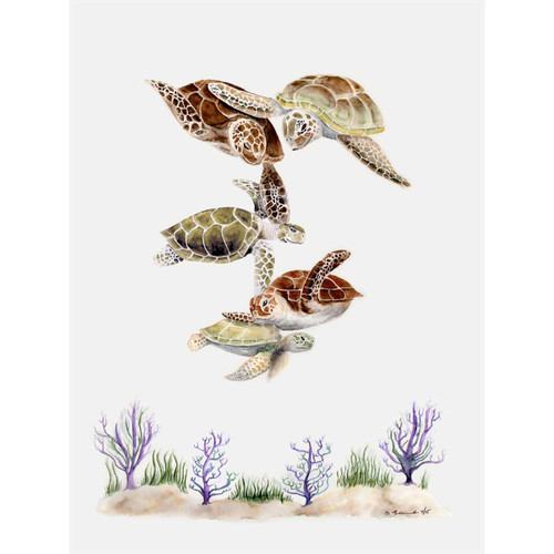 Turtle Family Stretched Canvas Wall Art