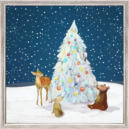 Holiday - Winter Wonderland Tree With Friends Mini Framed Canvas