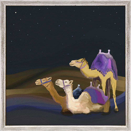 Holiday - Nativity Wise Camels Mini Framed Canvas
