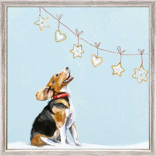 Holiday - Dog Dreaming Of Cookies Mini Framed Canvas