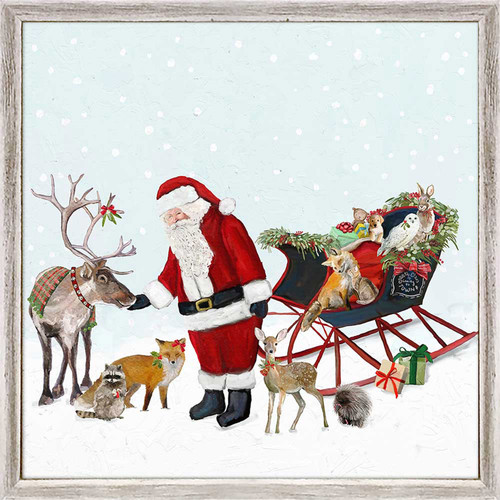 Holiday - Santa With Friends Mini Framed Canvas