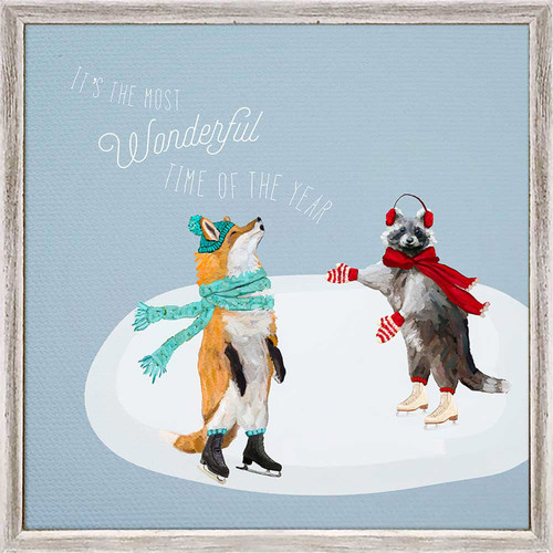 Holiday - A Very Merry Fox And Raccoon Mini Framed Canvas