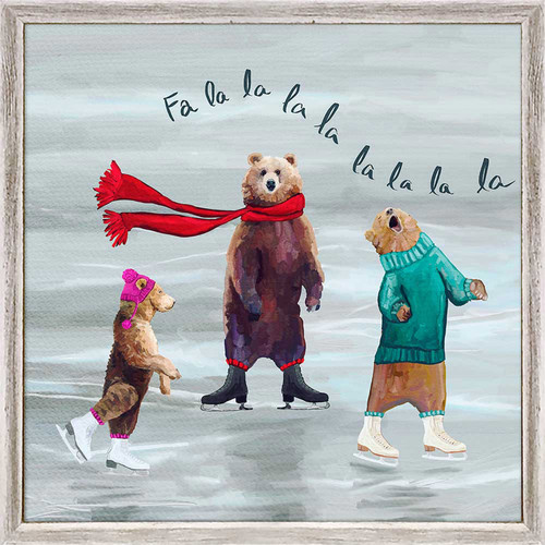 Holiday - The Three Skating Bears Mini Framed Canvas
