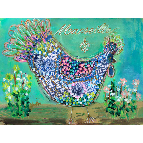 Parisian Poultry - Claudette Stretched Canvas Wall Art
