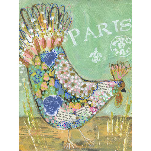 Parisian Poultry - Charlotte Stretched Canvas Wall Art