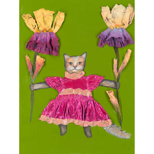 Kitty Dress Stretched Canvas Wall Art