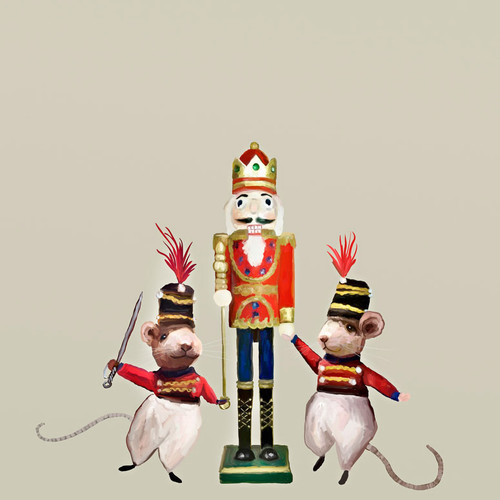 Holiday - Nutcracker Mice Stretched Canvas Wall Art