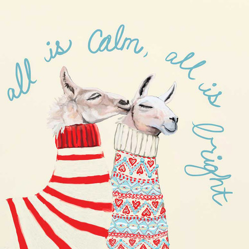 Holiday - Fair Isle Llamas Stretched Canvas Wall Art