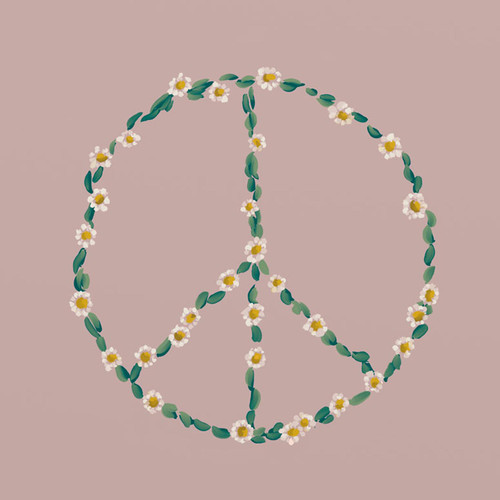 Peace Sign Stretched Canvas Wall Art