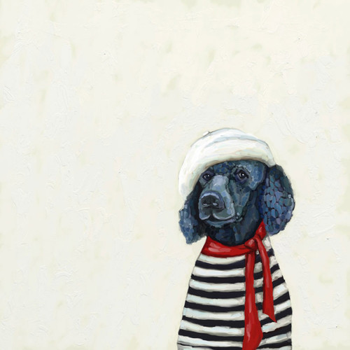 Best Friend - Parisian Poodle Stretched Canvas Wall Art