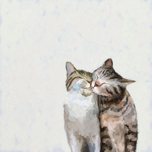 Feline Friends - Cat Pair Stretched Canvas Wall Art