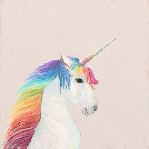 Rainbow Unicorn Stretched Canvas Wall Art