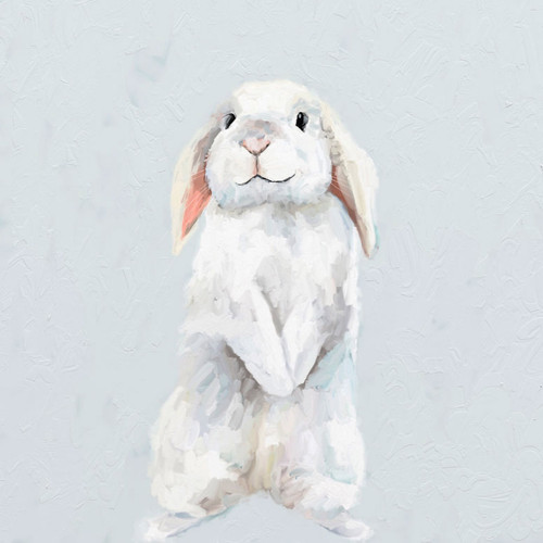 White Lop-Eared Stretched Canvas Wall Art