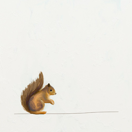 Little Brown Squirrel Stretched Canvas Wall Art