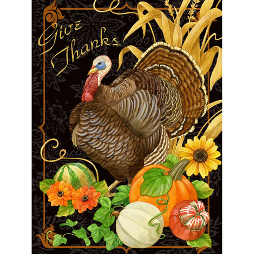 Fall - Give Thanks Stretched Canvas Wall Art