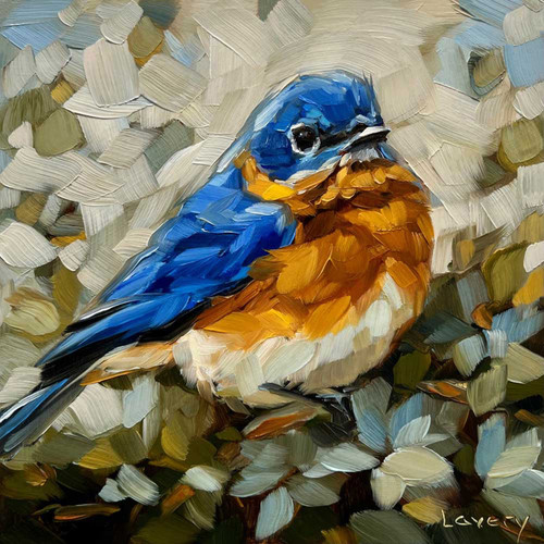 Bluebird Looking For A Reason Stretched Canvas Wall Art