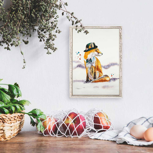 Dapper Fox Mini Framed Canvas