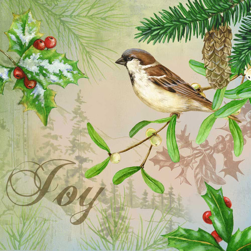 Holiday - Winter Song - Sparrow Stretched Canvas Wall Art
