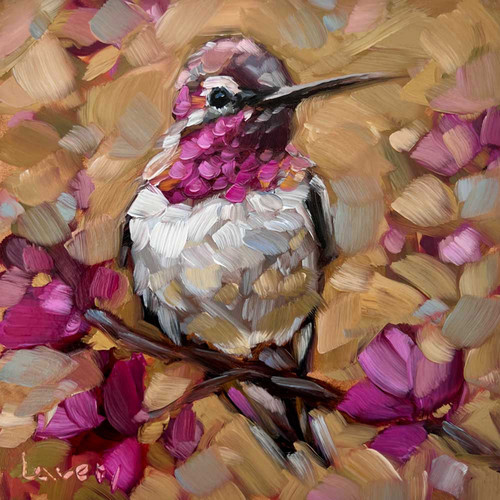 Hummingbird Joy Stretched Canvas Wall Art
