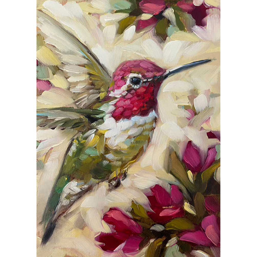 Hummingbird Love Stretched Canvas Wall Art