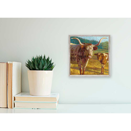 Pastoral Portraits - Curious Cattle Mini Framed Canvas