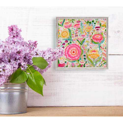 Pink & Yellow Blossoms Mini Framed Canvas