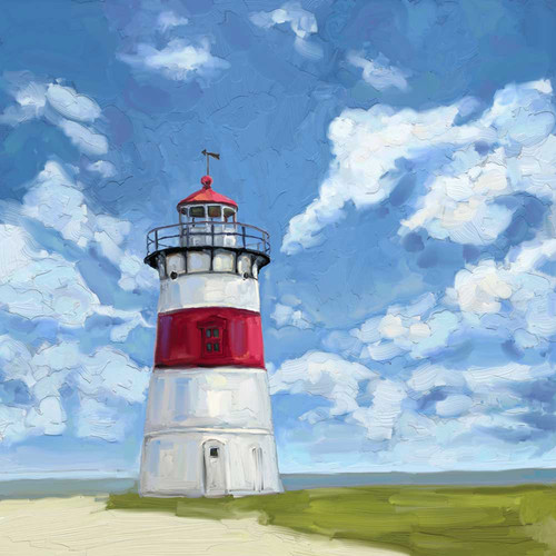 Stratford Point Lighthouse Stretched Canvas Wall Art