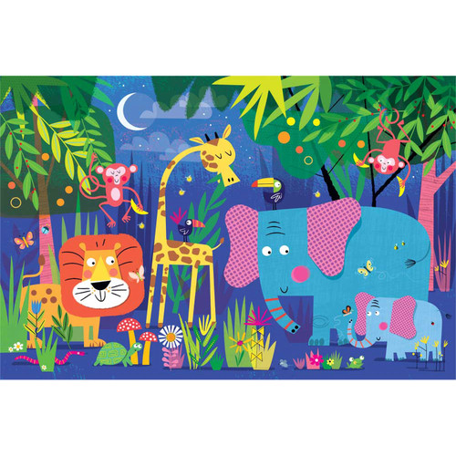 Jungle Party Stretched Canvas Wall Art