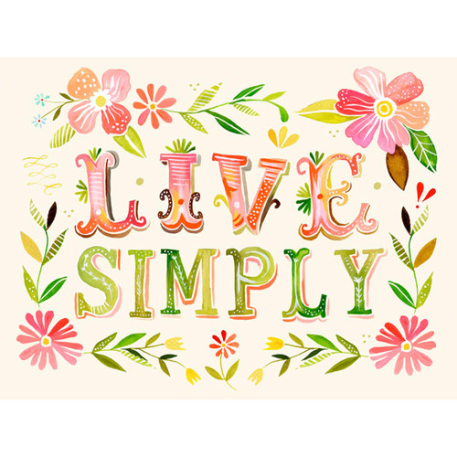 Live Simply Stretched Canvas Wall Art