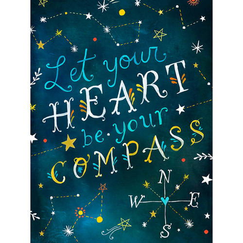 Let Your Heart Be Your Compass Stretched Canvas Wall Art