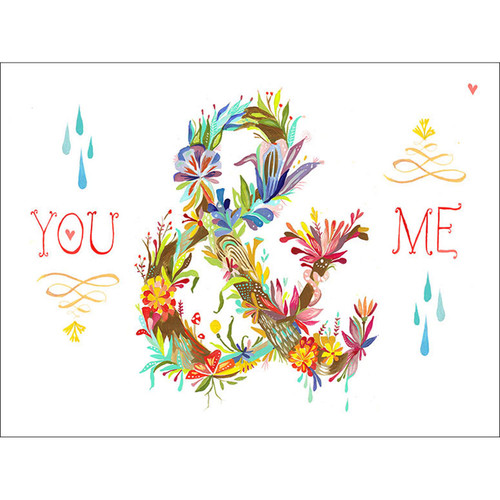 You And Me Floral Stretched Canvas Wall Art
