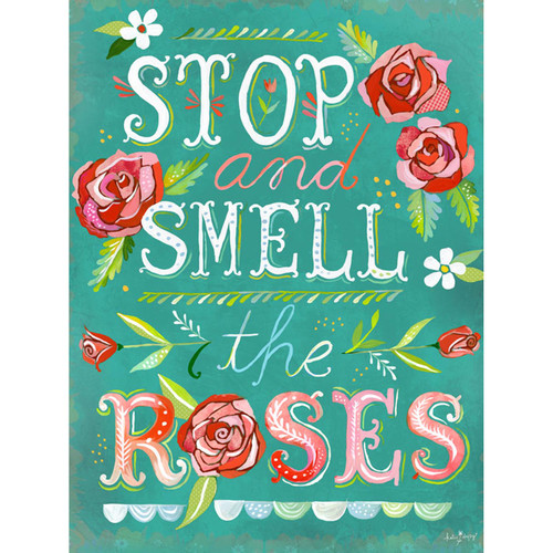 Stop and Smell the Roses Stretched Canvas Wall Art