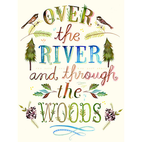 Over The River and Through The Woods Stretched Canvas Wall Art