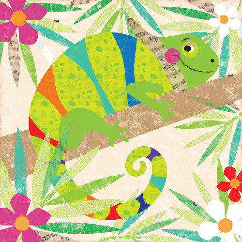 Carefree Chameleon Stretched Canvas Wall Art
