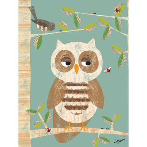 Owl in the Woods Stretched Canvas Wall Art