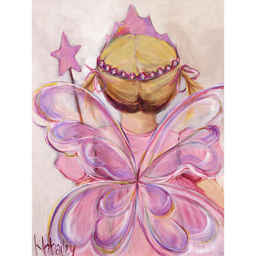 Little Fairy Princess - Blonde Stretched Canvas Wall Art