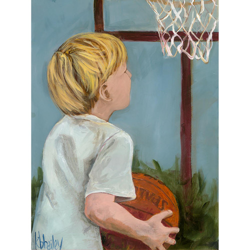 Lil' Basketball Star 2 Stretched Canvas Wall Art