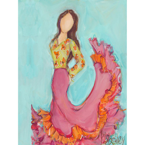 Flamenco Dancer - Brunette Stretched Canvas Wall Art