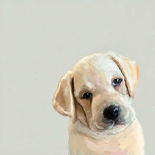 Best Friend - Simple Yellow Lab Pup Stretched Canvas Wall Art