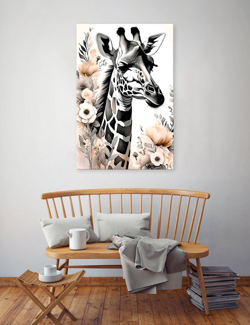 Watercolor Giraffe Canvas Wall Art
