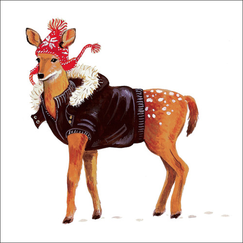 Holiday - Winter Deer Stretched Canvas Wall Art